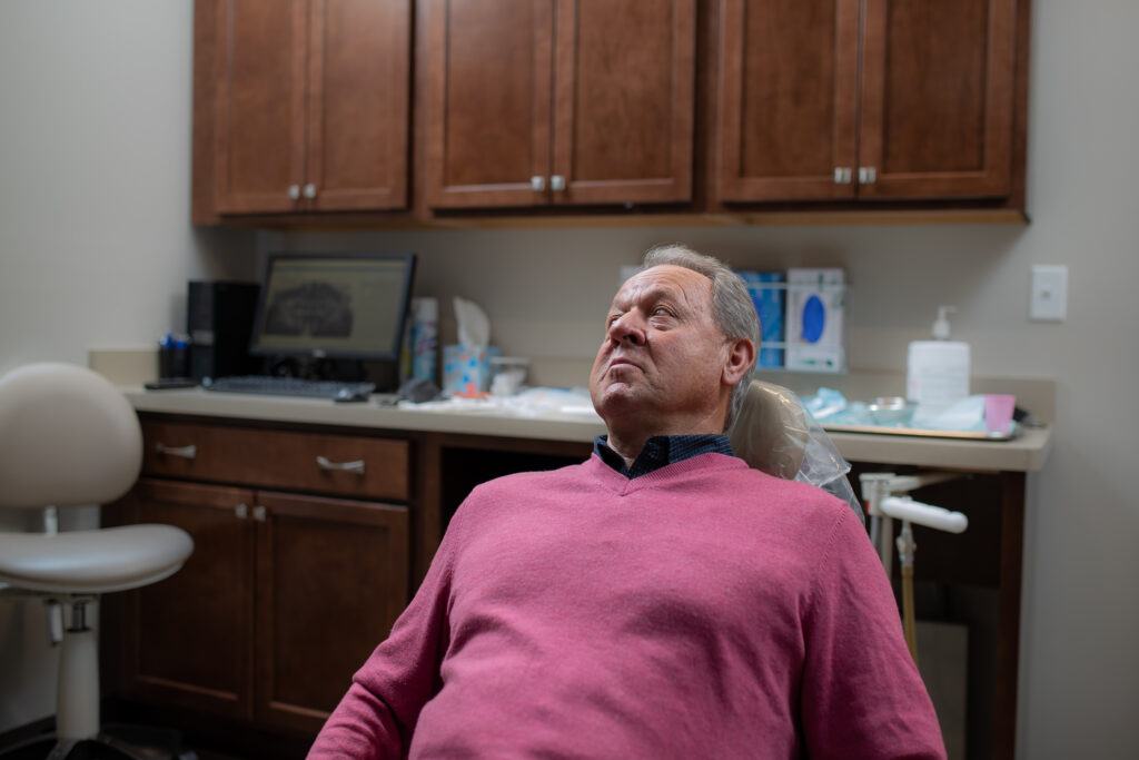 Patient at West Texas Oral Surgery preparing for his oral surgery procedure